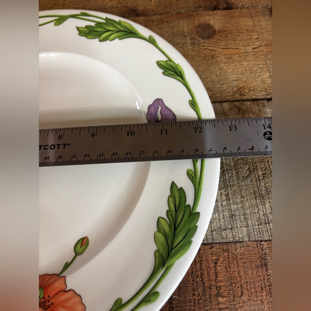 Villeroy & Boch AMAPOLA Chop Plate Round Serving Platter 12.5" Poppies - Picture 4 of 9